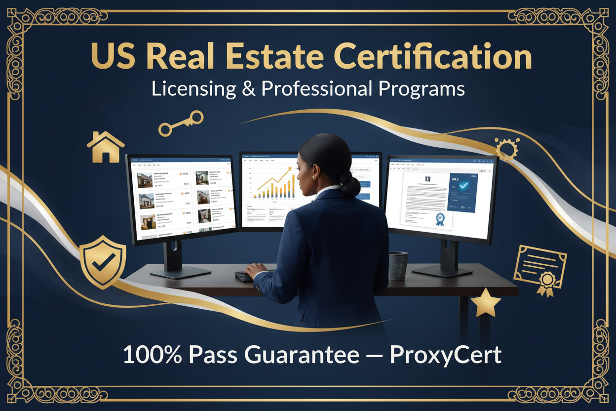 US Real Estate Certification Proxy Exam Service — ProxyCert 100% Pass Guarantee