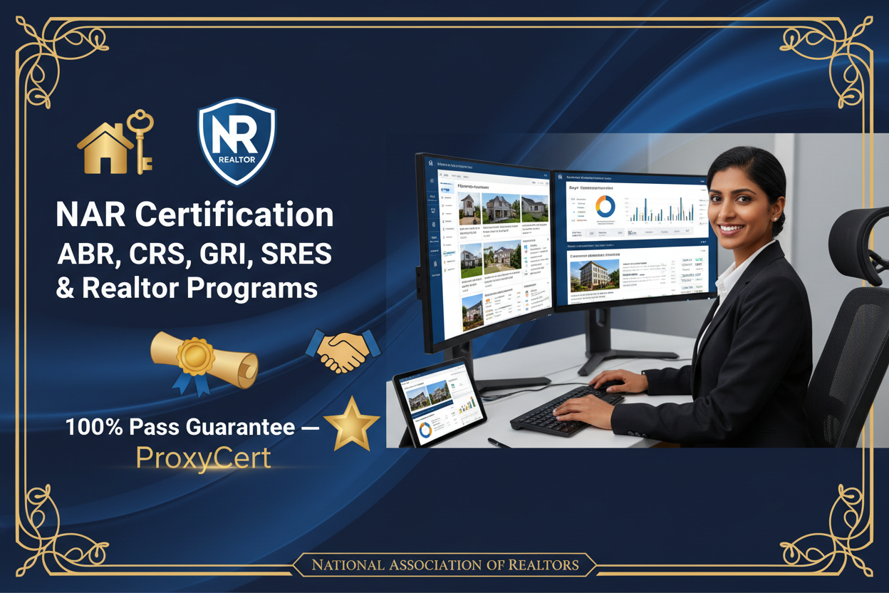 NAR Realtor Certification Proxy Exam Service — ProxyCert 100% Pass Guarantee